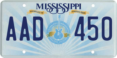 MS license plate AAD450