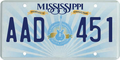 MS license plate AAD451