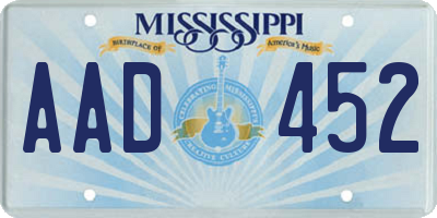 MS license plate AAD452