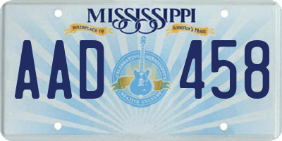 MS license plate AAD458