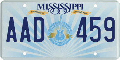 MS license plate AAD459