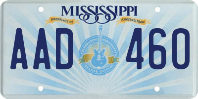 MS license plate AAD460