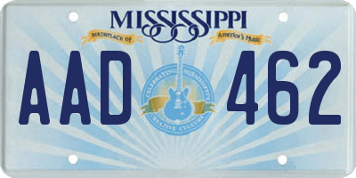 MS license plate AAD462