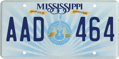 MS license plate AAD464