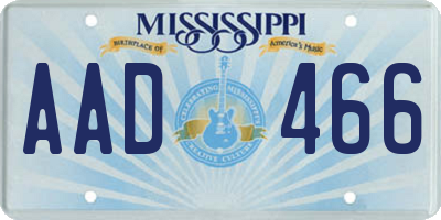 MS license plate AAD466