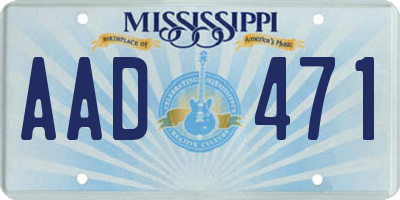 MS license plate AAD471