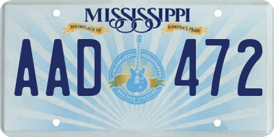 MS license plate AAD472