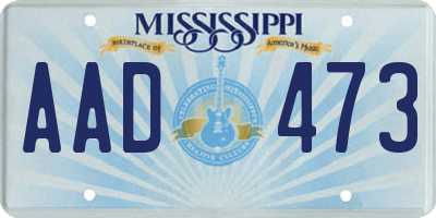 MS license plate AAD473