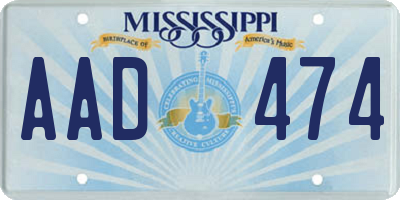 MS license plate AAD474