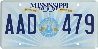 MS license plate AAD479