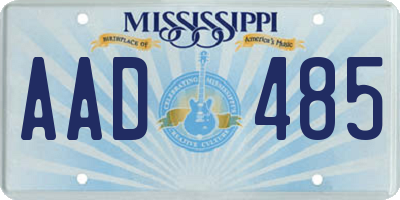 MS license plate AAD485