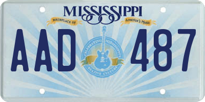 MS license plate AAD487