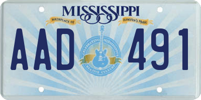 MS license plate AAD491