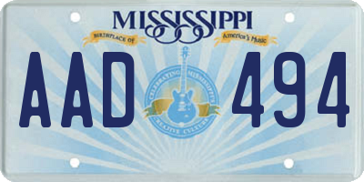 MS license plate AAD494