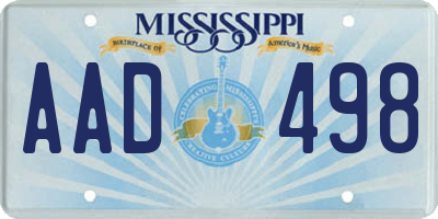 MS license plate AAD498