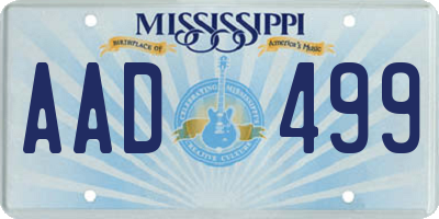 MS license plate AAD499