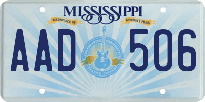 MS license plate AAD506
