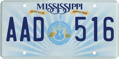 MS license plate AAD516