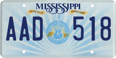 MS license plate AAD518