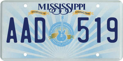 MS license plate AAD519