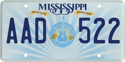 MS license plate AAD522