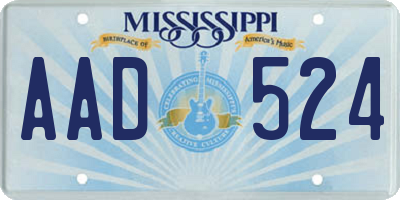 MS license plate AAD524