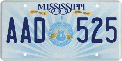 MS license plate AAD525