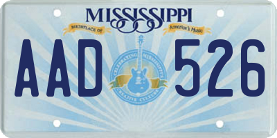 MS license plate AAD526