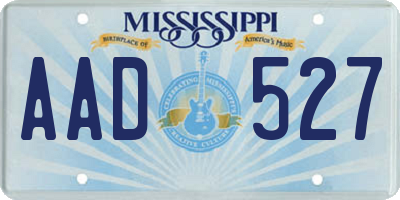 MS license plate AAD527