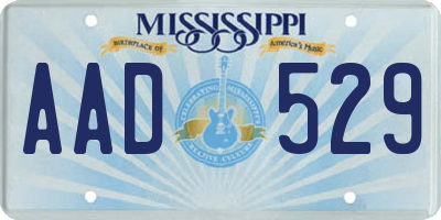 MS license plate AAD529
