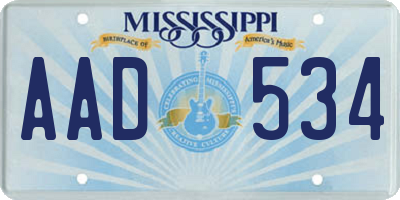 MS license plate AAD534