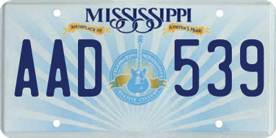 MS license plate AAD539