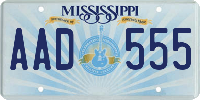 MS license plate AAD555