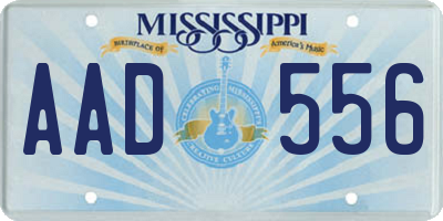 MS license plate AAD556