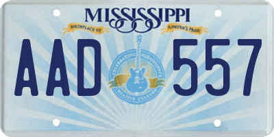 MS license plate AAD557