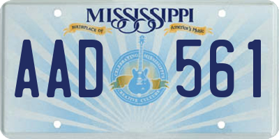 MS license plate AAD561