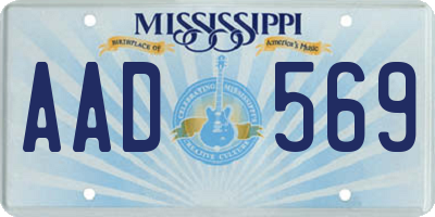 MS license plate AAD569