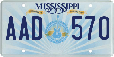 MS license plate AAD570