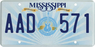 MS license plate AAD571