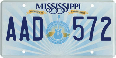 MS license plate AAD572