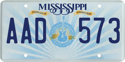 MS license plate AAD573