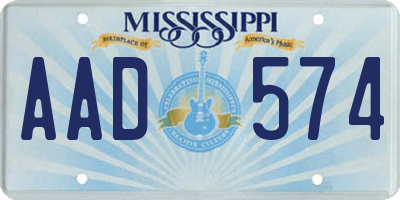 MS license plate AAD574