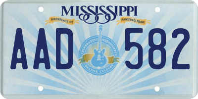 MS license plate AAD582