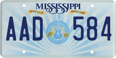 MS license plate AAD584