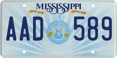 MS license plate AAD589