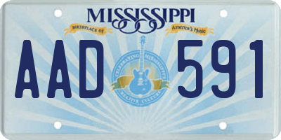 MS license plate AAD591