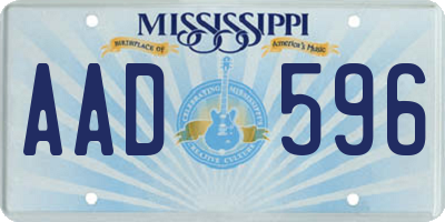 MS license plate AAD596