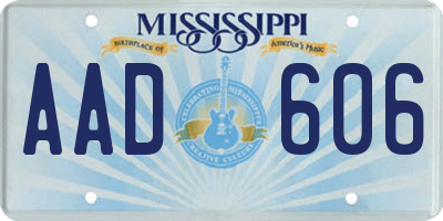 MS license plate AAD606