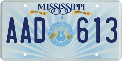 MS license plate AAD613