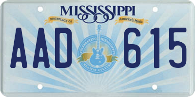 MS license plate AAD615